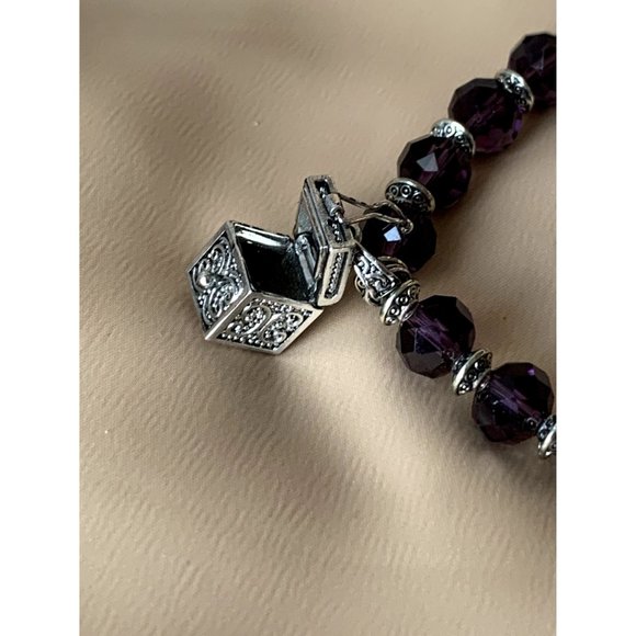 SOLD Valerie Parr Hill Purple Crystal Prayer Box Bracelet NEW WITH TAG - Picture 5 of 6